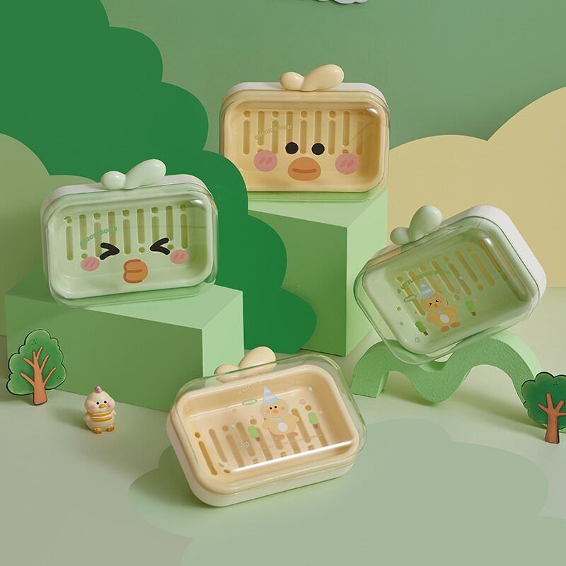 双层香皂盒大号带盖沥水创意便携