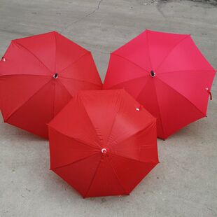 中国大红伞小红伞幼儿园表演伞团体操队列伞红色雨伞定做印字logo