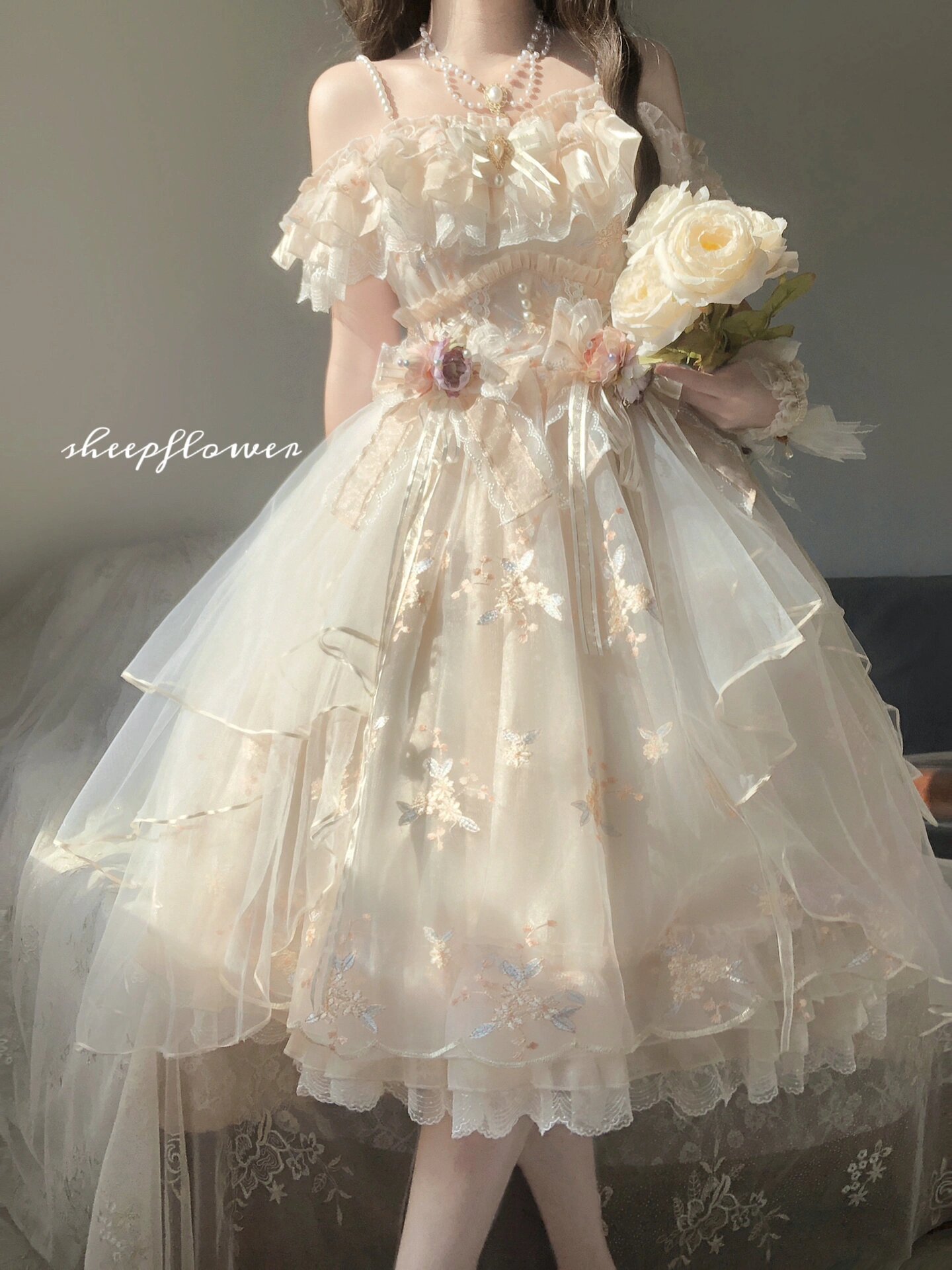 生成色lolita裙公主连衣裙jsk洛丽塔花嫁优雅大小姐