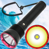潜水手电筒防水铝合金手电P70灯芯浮潜照明灯潜水灯 二代 XHP
