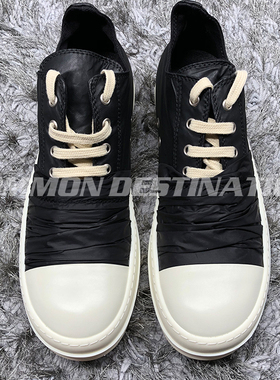 CD出品暗黑先锋RO复线低帮系带水蜡黑褶皱TPU底情侣休闲鞋