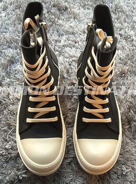 【CD.HOMME】16FW暗黑先锋RO复线TPU底 高帮黑白蜡面油蜡布情侣鞋