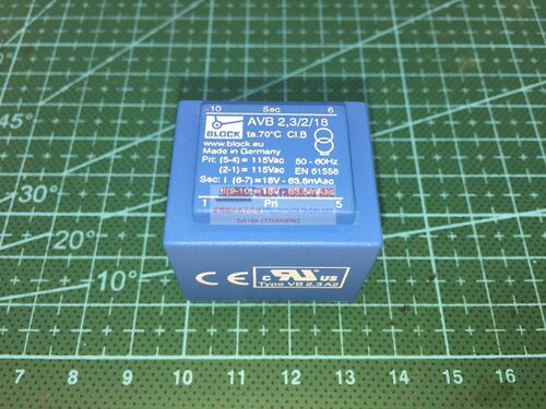 BLOCK AVB2.3/2/18 2.3VA 2X18V 全新原装进口PCB变压器