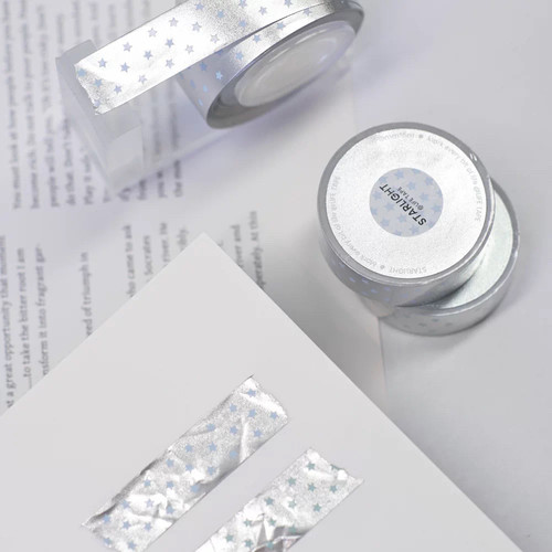 【至橘小铺】Lifetape人生磁带星星烫银和纸胶带磨砂银韩系手账