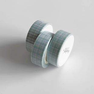 【至橘】海盐薄荷｜格纹百搭盐系和纸胶带分装手帐素材打底福袋