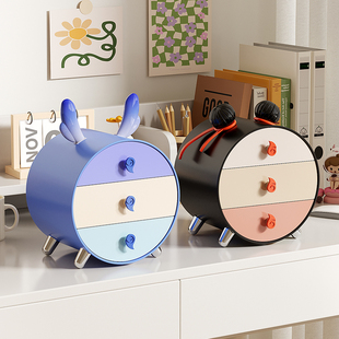 玄关桌面收纳盒抽屉式办公室宿舍摆件化妆品放笔杂物整理盒置物架