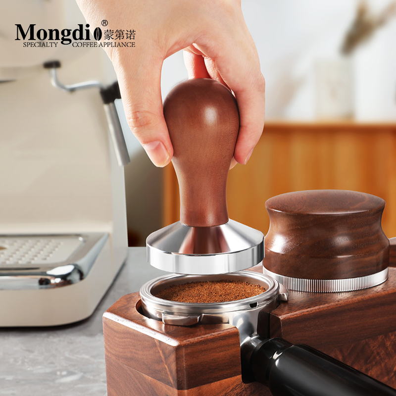 Mongdio咖啡压粉器恒力压粉锤原力不锈钢布粉器咖啡机配件51/58mm