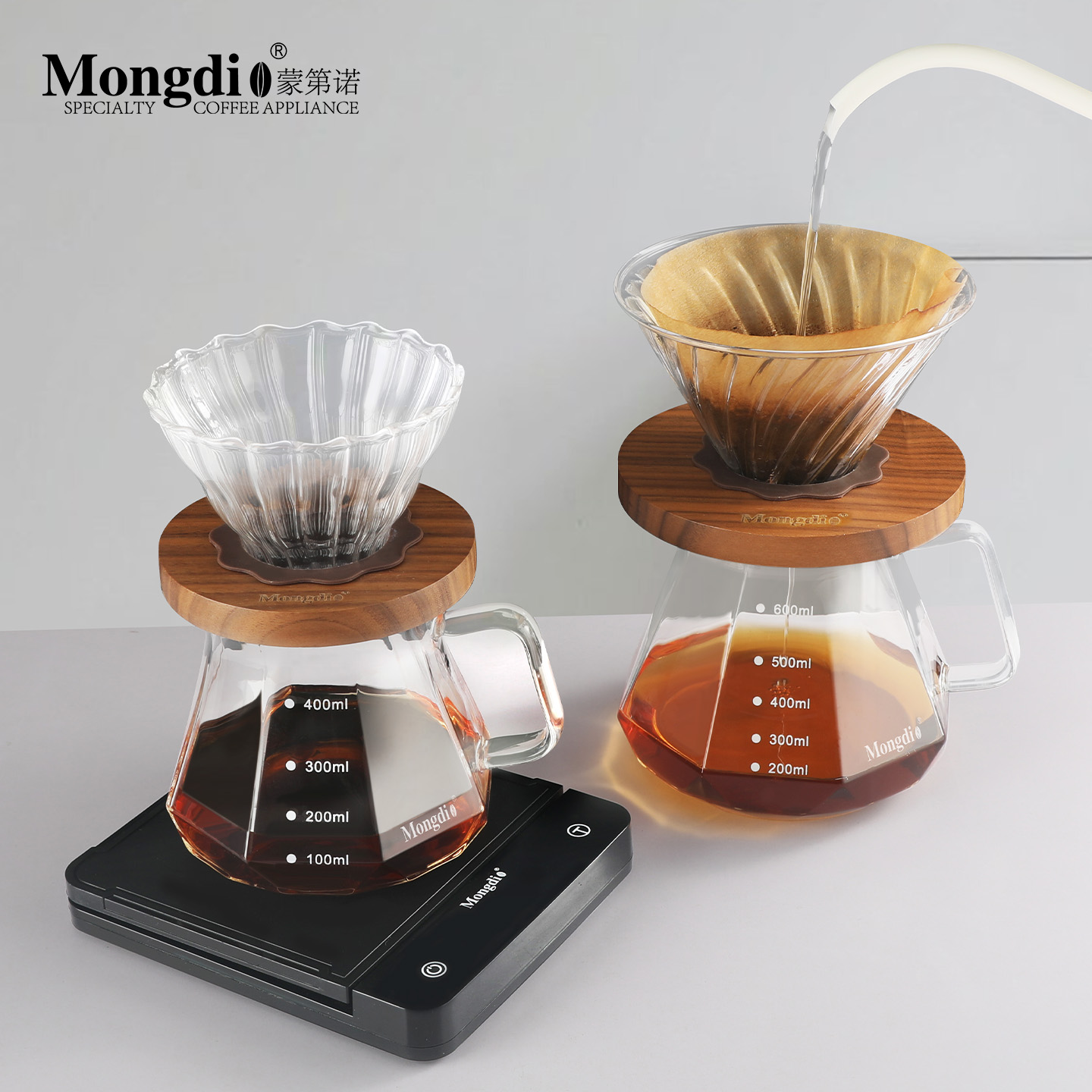Mongdio咖啡分享壶手冲咖啡滤杯萃取杯v60滤杯手冲咖啡器具套装