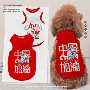 中国队2026米兰科尔蒂纳助威服冬奥会宠物背心猫咪狗狗衣服防掉毛