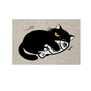 可爱猫咪Welcome Home黑猫玄猫丝圈地垫玄关入户门外进门口脚垫子
