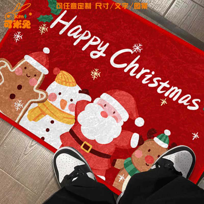 圣诞节圣诞老人麋鹿周边硅藻泥地垫子浴室防滑玄关入户进门口脚垫