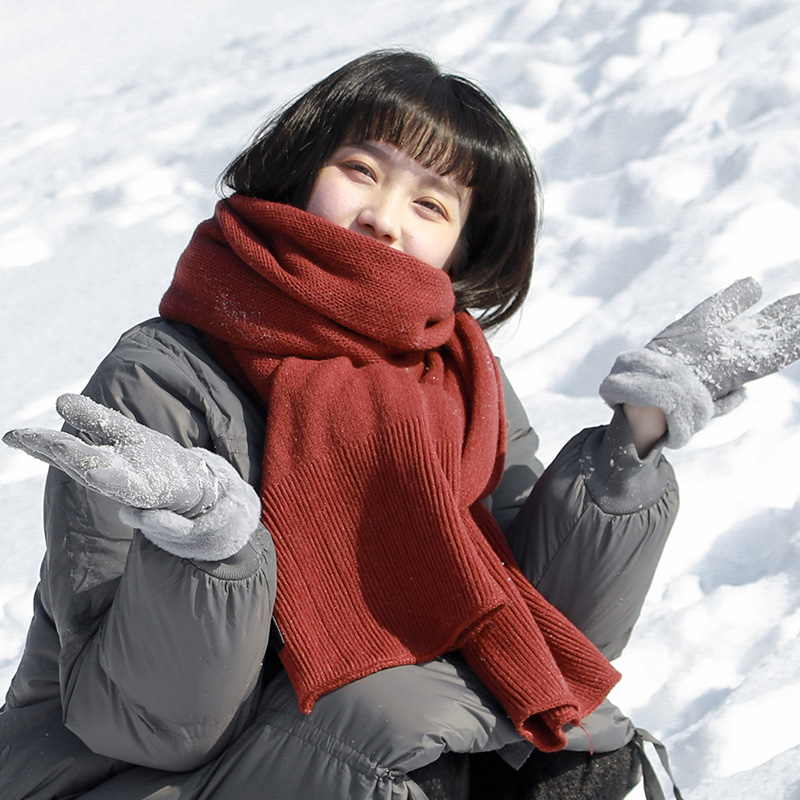 针织围巾心秀加厚复古情侣秋冬