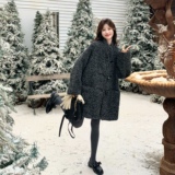 2025冬季新款气质复古牛角扣毛呢外套女中长款保暖显瘦穿搭，女装短外套，慧峰