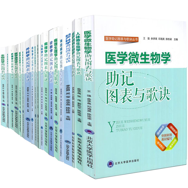 北大医学版本科教材临床医学专业内科学助记图表与歌诀外科学儿科学妇产科学诊断学神经病学病理学生理学药理学寄生虫免疫学遗传学