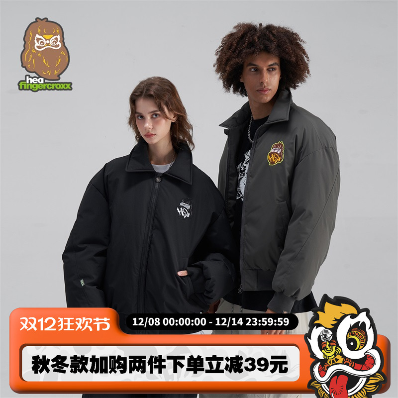 HEA x i.t fingercroxx联名国潮棉衣男女情侣款秋冬棒球棉服外套