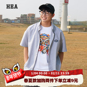 经典 衬衫 百搭休闲短袖 HEA 男女同款 叠穿翻领复古国潮中性简约