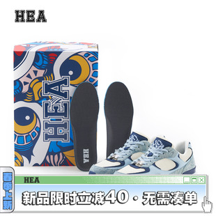 男女同款 HEA Airwalk 空中漫步系列复古国潮醒狮蓝色休闲鞋 情侣鞋