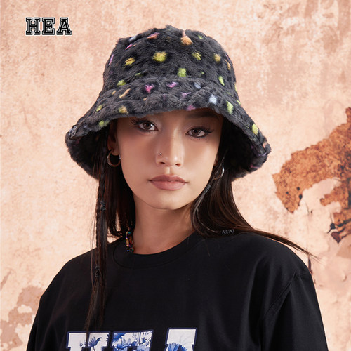 HEA 潮牌醒狮新款渔夫帽趣味波点休闲日常出行百搭情侣同款帽子