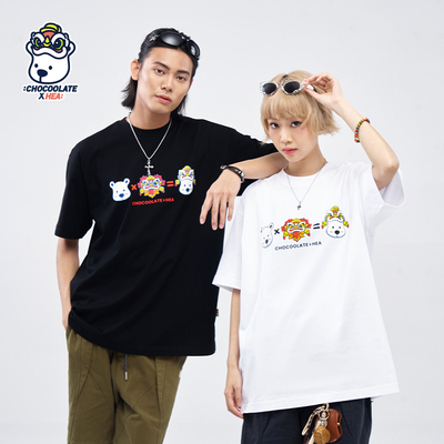 HEA x i.t:CHOCOOLATE联名款棉感短袖重磅发泡印花小熊休闲无性别