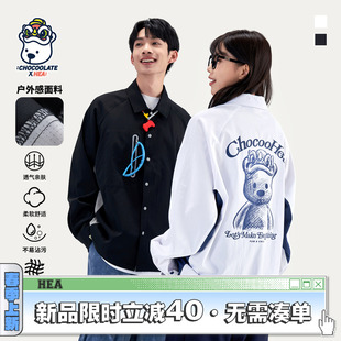 CHOCOOLATE国潮小熊印花长袖 HEA i.t 外套男情侣休闲高级感 衬衫