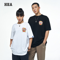 HEA 經(jīng)典獅頭短袖男女T恤國風(fēng)短袖無性別百搭潮流T恤上衣夏季情侶