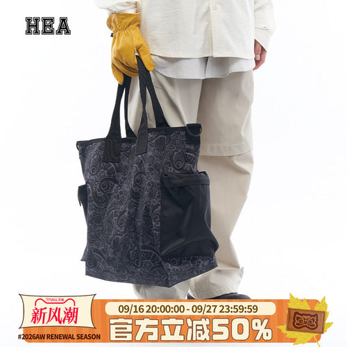 HEA 潮牌醒狮新款手提包日常休闲百搭满印醒狮简约包包男女同款