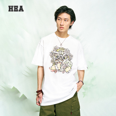 国潮短袖醒狮hea情侣装