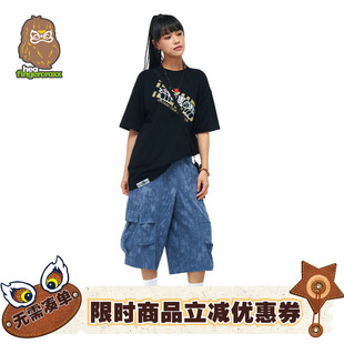 HEA x fingercroxx潮流多口袋工装休闲短裤男女同款直筒七分裤子
