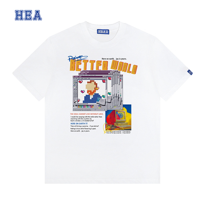 【HEA】国潮醒狮卡通涂鸦印花短袖男女同款可爱创意休闲T恤上衣