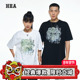 HEA 醒狮印花宽松纯棉上衣 男女同款 国潮涂鸦竹林狮头短袖 T恤夏季