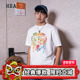 HEA 宽松潮流印花纯棉上衣 T恤男女同款 国潮醒狮个性 涂鸦狮头短袖