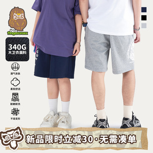 宽松直筒裤 HEA 男夏季 fingercroxx联名国潮松紧腰休闲短裤 i.t