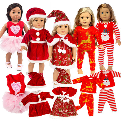 Christmas doll clothes 45cm American girl doll clothes doll