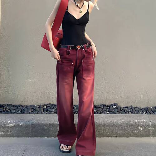Boyfriend Style Streetwear Baggy Jeans Women Denim Trousers