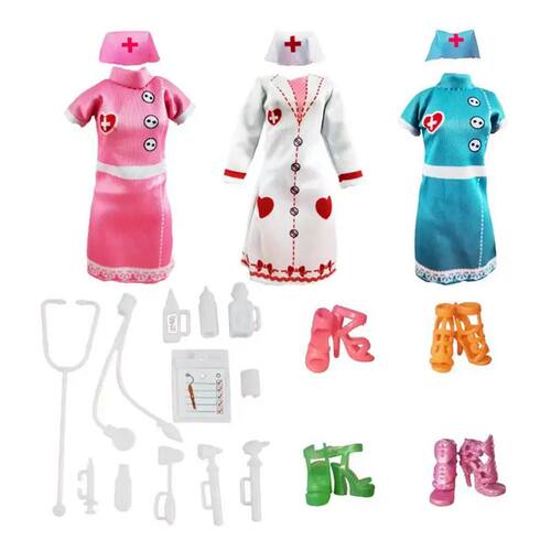 Kids Toys Fashion Outfit Dress Clothes Doctor Nurse Chef Wea