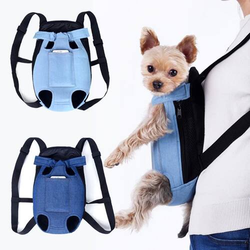 Denim Pet Dog Backpack Outdoor Travel Dog Cat Carrier Bag fo