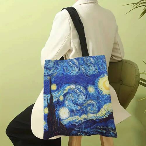 Canvas Bag Van Gogh Series Canvas Bag Oil Painting Starry Ni