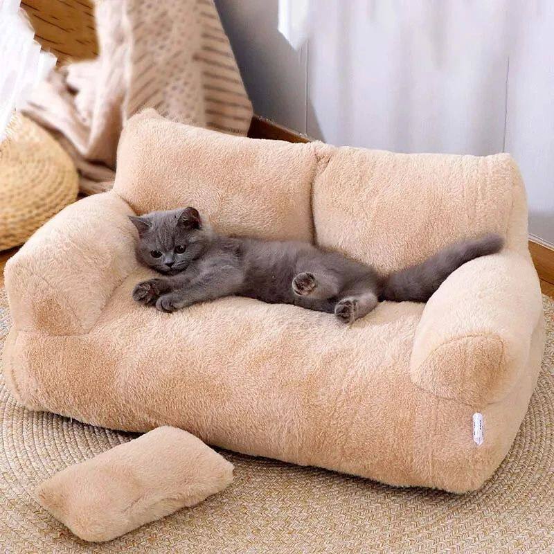 Luxury Cat Bed Sofa Winter Warm Cat Nest Pet Bed for Small M图片