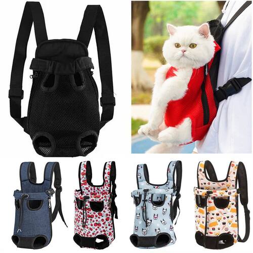 Adjustable Cat Carrier Bag Pet Double Shoulder Backpack Port