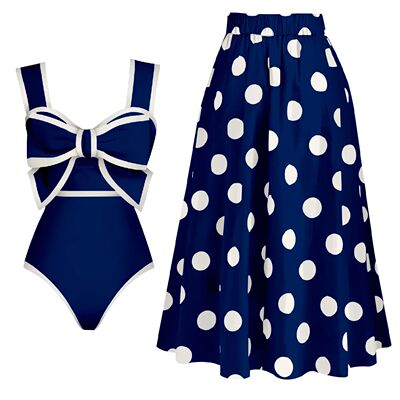 2024 New Bow Tie One Piece Swimsuit For Women Swimwear with