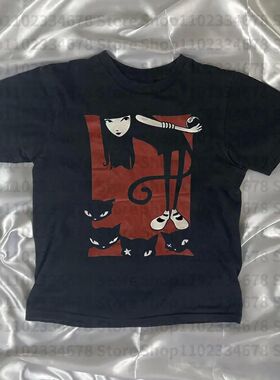 Vintage Aesthetic Women Gothic  Streetwear Grunge Baby Tee C