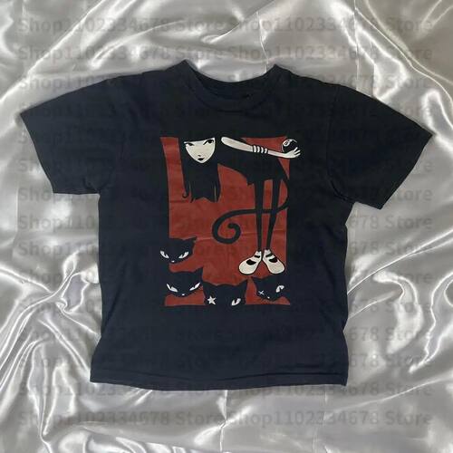 Vintage Aesthetic Women Gothic  Streetwear Grunge Baby Tee C
