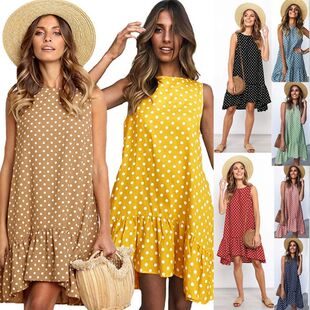 Jocoo Jolee Summer Chiffon Dress Women Polka Dot Ruffles Min