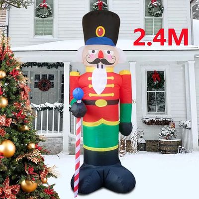 2.4M Inflatable Nutcracker Soldier built-in LED Light Outdoo