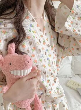 Women's Pajamas Home Clothes Long Sleeve Spring Autumn Kimon