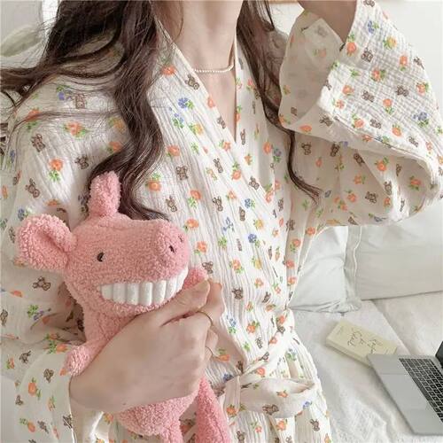 Women's Pajamas Home Clothes Long Sleeve Spring Autumn Kimon