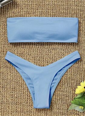 2024 New Bikini High Waist Strapless Sexy Bikini Women Swimw