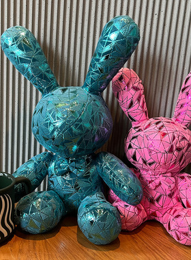 colorful rabbit plush toy large long-eared rabbit cute doll