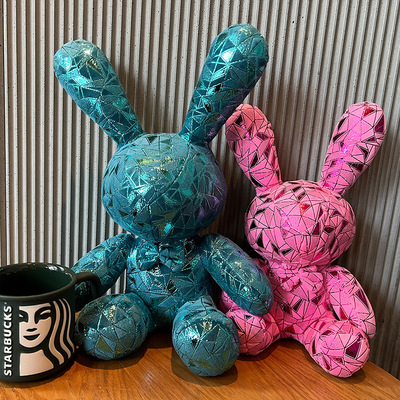 colorful rabbit plush toy large long-eared rabbit cute doll