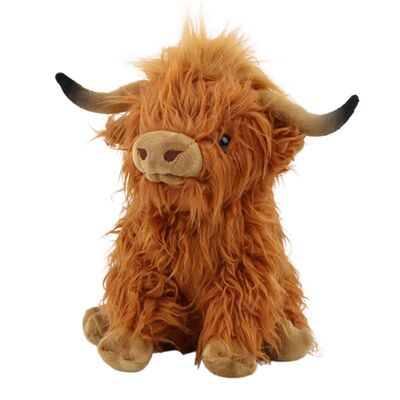 25cm Simulation Highland Cow Plush Animal Doll Soft Stuffed